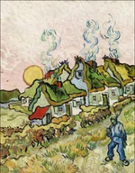Plakaty - Galeria Plakatu, Plakat, Houses and Figure, Vincent Van Gogh, 61x91,5 cm - miniaturka - grafika 1