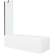 Wanny - Mexen Vega wanna prostokątna 160 x 70 cm z obudową i parawanem 1-skrzydłowym 50 cm, transparent, czarny - miniaturka - grafika 1