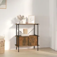 Regały - Regał z szafką, 80x40x92 cm, stal i materiał drewnopochodny - miniaturka - grafika 1