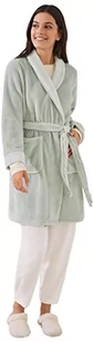women'secret Damski płaszcz polarowy Mousse kalandrowany szlafrok i kimono, zielony, XXL - Płaszcze damskie - miniaturka - grafika 1