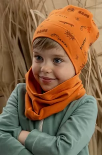 Jamiks czapka dziecięca LEXUS kolor pomarańczowy z cienkiej dzianiny - Czapki dla dzieci - miniaturka - grafika 1