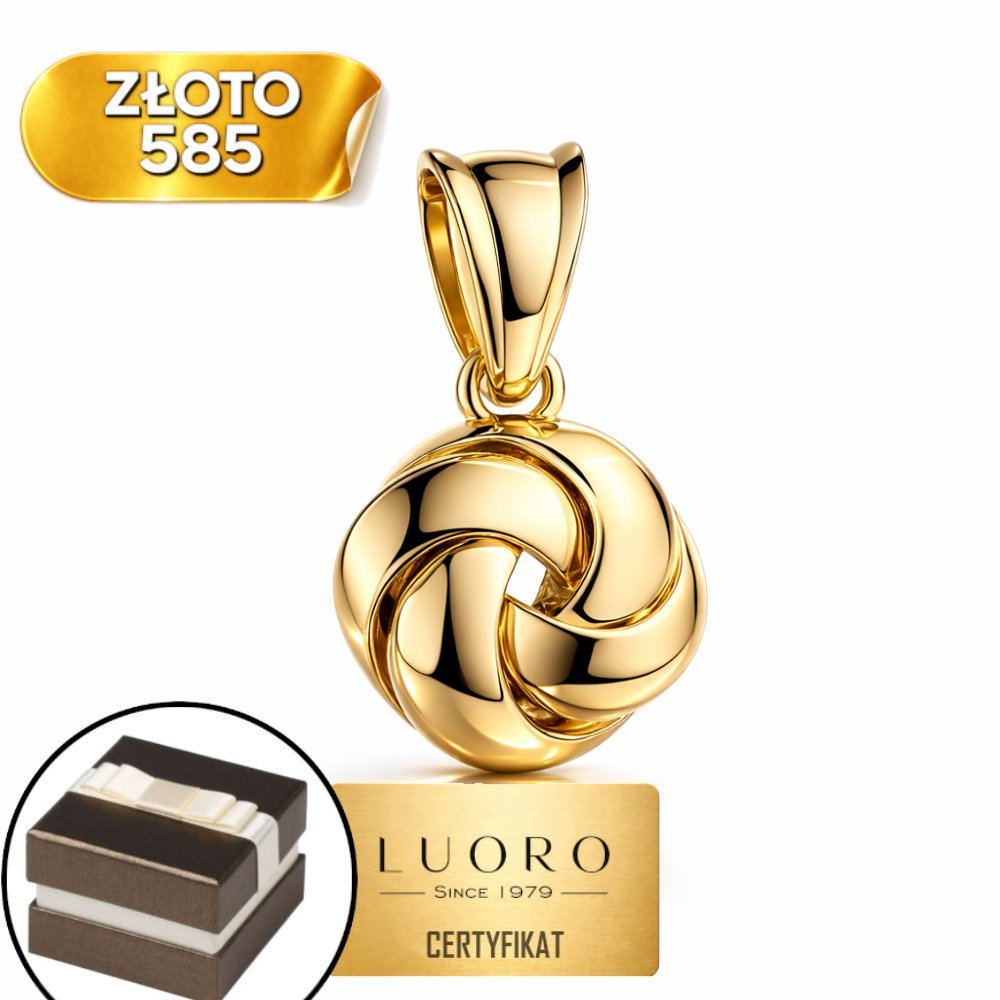 ZAWIESZKA ZŁOTA 585 14K SUPEŁEK KÓŁKO 17 MM ELEGANCKA PREZENT