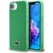 Etui i futerały do telefonów - Etui LACOSTE Iconic Petit Pique Woven Logo MagSafe do Apple iPhone 16e Zielony - miniaturka - grafika 1