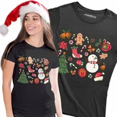Koszulki i topy damskie - Damska Świąteczna Koszulka Świąteczne Przedmioty Pod Choinkę dla Niej - miniaturka - grafika 1