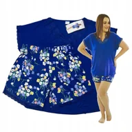 Piżamy damskie - PIŻAMA DAMSKA VIENETTA 56 58 8XL komplet kwiat koronka WISKOZA spodenki 4 - miniaturka - grafika 1
