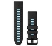 Akcesoria do zegarków - Garmin QuickFit 26 silikon (czarny/błękitny) - miniaturka - grafika 1