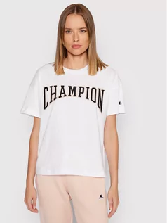 Koszulki i topy damskie - Champion T-Shirt Collegiate Logo 114526 Biały Oversize 8053305867764 - grafika 1