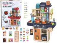 Zabawy w naśladowanie dorosłych - Zestaw Kuchenny Interaktywna Kuchnia Na Baterie 63 cm 42 El. Granatowa - miniaturka - grafika 1