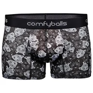 Majtki męskie - COMFYBALLS Bokserki do biegania REGULAR PERFORMANCE black cheetah - miniaturka - grafika 1