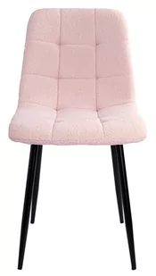Krzesło boucle DENVER teddy różowe - Krzesła - miniaturka - grafika 4