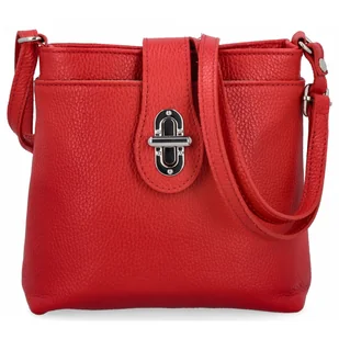 Elegancka Torebka Skórzana Włoska Listonoszka 201 Czerwona - Torebki damskie Elegancka Torebka Skórzana Włoska Listonoszka 201 Czerwona - Torebki damskie - miniaturka - grafika 1