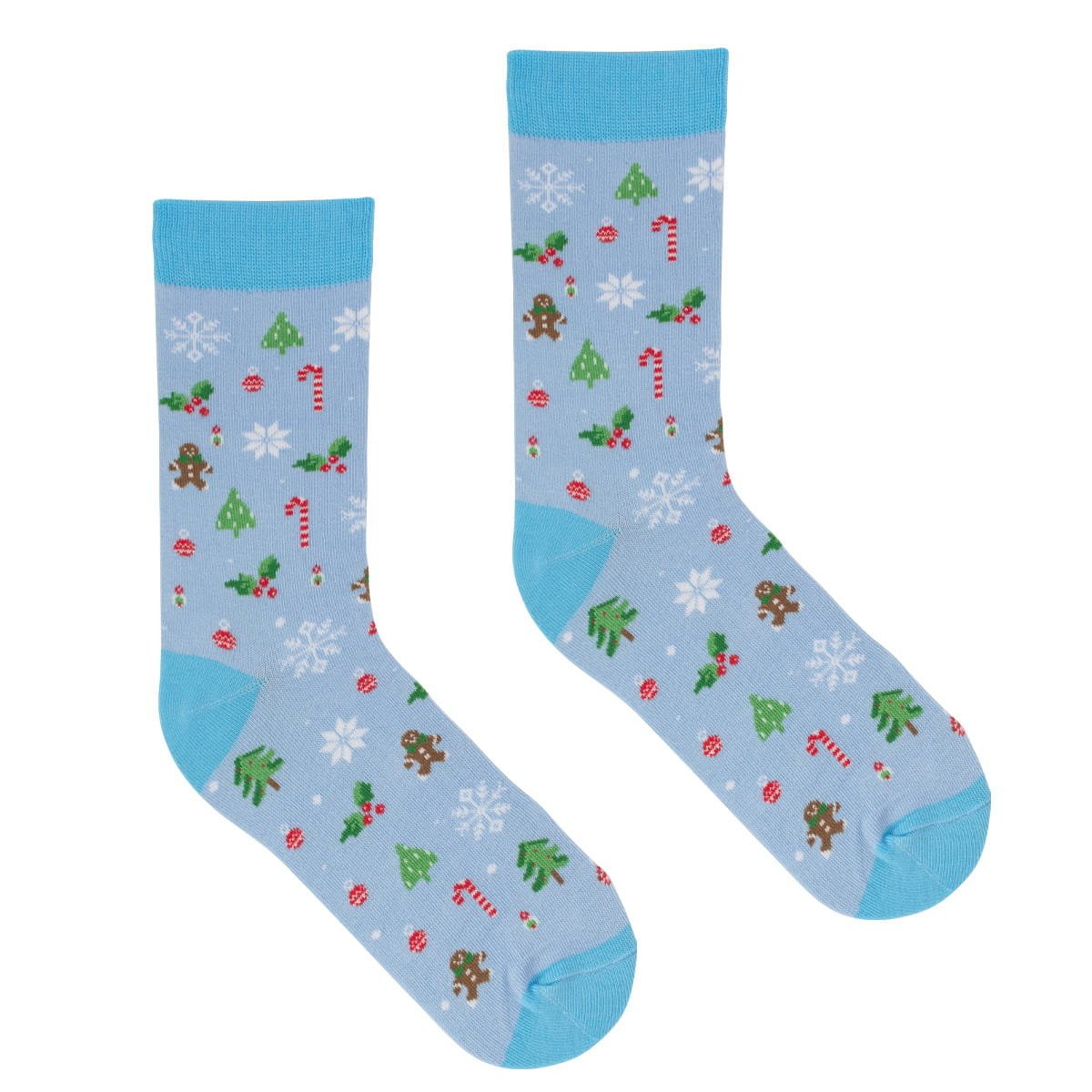 Kolorowe Skarpetki - Błękitne Pierniczki - 42-46