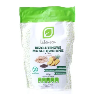 INTENSON INTENSON Bezglutenowe musli owsiane z nasionami Chia 200 g 3143681 - Płatki śniadaniowe i musli - miniaturka - grafika 1