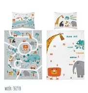 Pościel dla dzieci - Detexpol Pościel bawełniana 90x120 Zwierzaki 3619 B mam już tyle lat miesięcy i dni szara biała dziecięca Kids 1 - miniaturka - grafika 1