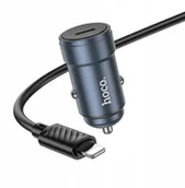 Ładowarki samochodowe - Ładowarka samochodowa Hoco USB C QC3.0 PD 30W + kabel USB C do Lightning Z57 szara - miniaturka - grafika 1