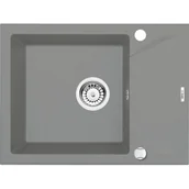 Zlewozmywaki - Deante Zlewozmywak 1-komorowy z krótkim ociekaczem szary metalik Deante ZQJ S11A) - miniaturka - grafika 1