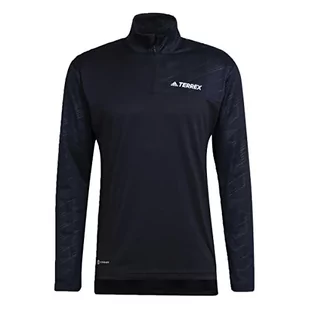 adidas Bluza męska MT Half Zi LS, czarna, L - Bluzy męskie - miniaturka - grafika 1
