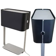 Lampy stojące - LAMPA BIURKOWA Z PÓŁKĄ WALENCJA CZARNE ALUMINIUM SANNELI DESIGN - miniaturka - grafika 1