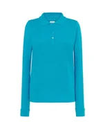 Koszulki i topy damskie - Koszulka polo medyczna damska turkusowa długi rękaw roz.S - miniaturka - grafika 1