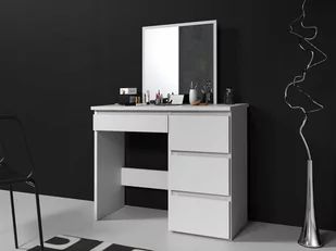 Toaletka kosmetyczna z lustrem do wizażu Beta biała - Toaletki - miniaturka - grafika 1