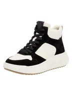 Trampki damskie - rieker Skórzane sneakersy w kolorze czarno-białym - miniaturka - grafika 1