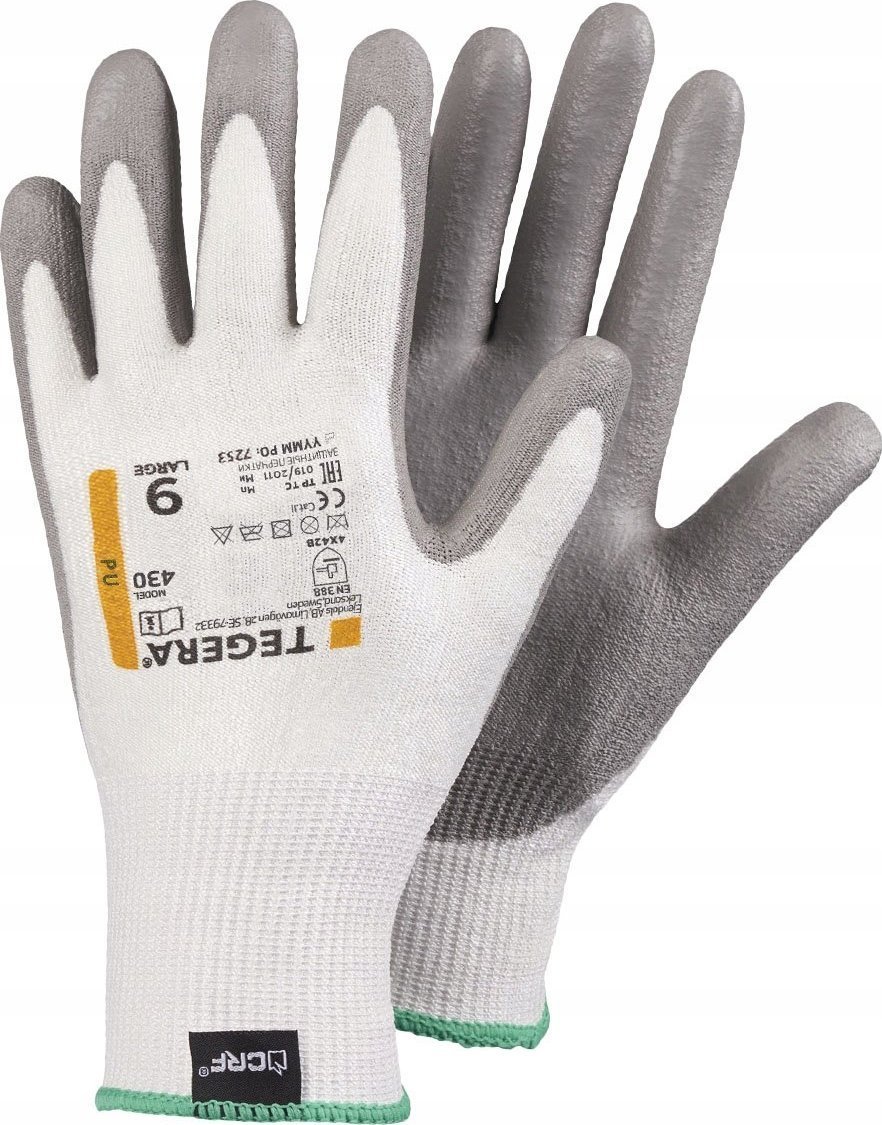 Tegera Rękawice powlekane 430 antyprzecięciowe L-9