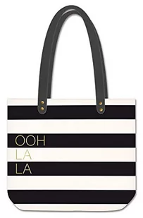 Grafik Werkstatt Shopper lniana torebka damska ulubiona torba, czarny i biały, L, Oohlala - Torebki damskie - miniaturka - grafika 1