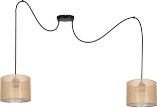 Lampa wisząca Solar Lampa sufitowa pająk BOHO len 2 żarówki czarna - Lampy sufitowe - miniaturka - grafika 1