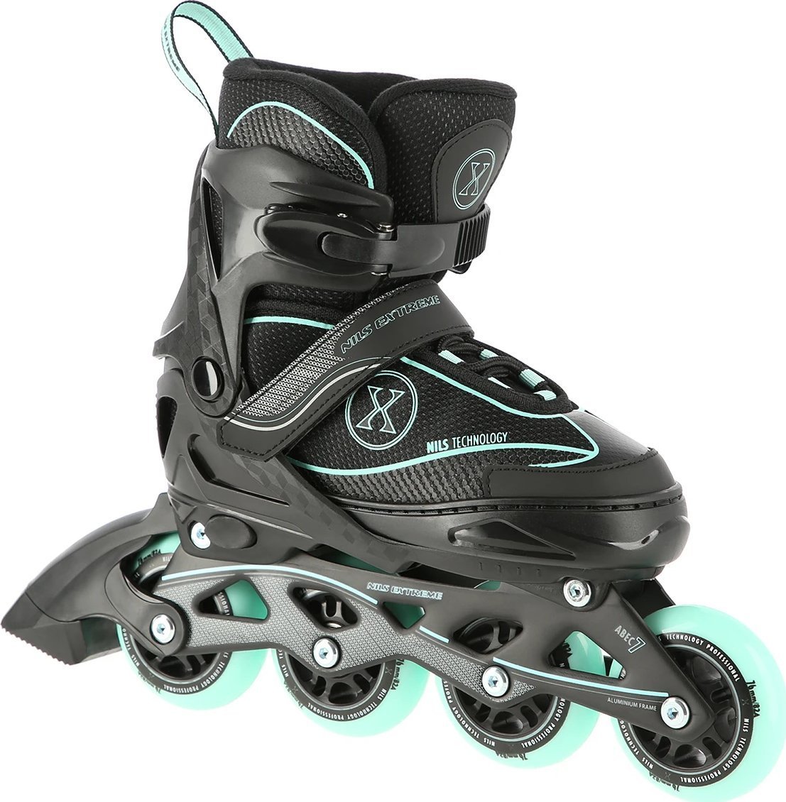 Rolki Nils Extreme NA11008 rekreacyjne regulowane czarne r. 35-38