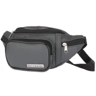 Nerki - Saszetka Nerka Skórzana Biodrówka Szara Beltimore F42 Szary, Srebrny - miniaturka - grafika 1