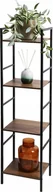 Regały - Metalowy regał do salonu z 4 półkami z MDF, 29,5 x 23,5 x 106,5 cm - miniaturka - grafika 1