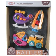 Grzechotki dla dzieci - GRZECHOTKI DLA DZIECI ZABAWKI SENSORYCZNE ZESTAW GRZECHOTEK 4SZT - miniaturka - grafika 1