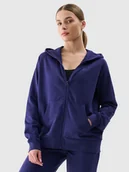 Bluzy damskie - Bluza dresowa rozpinana damska 4F 4FWMM00TSWSF1763-31S Granatowy - miniaturka - grafika 1