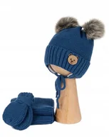 Czapki dla dzieci - CZAPKA dziecięca i SZALIK + RĘKAWICZKI ciepły KOMPLET dla dziecka 6-12m - miniaturka - grafika 1