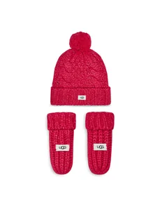 Ugg Zestaw Czapka i Rękawiczki K Infant Knit Set 22726 Różowy - Rękawiczki dla dzieci - miniaturka - grafika 1