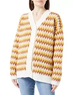 Swetry damskie - SIDONA Damski kardigan z guzikami 15525004-SI01, musztardowy wielokolorowy, XL/XXL, musztardowy wielokolorowy, XL-XXL - miniaturka - grafika 1