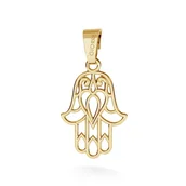 Wisiorki - Srebrny charms zawieszka beads hamsa ręka fatimy, srebro 925 : Srebro - kolor pokrycia - Pokrycie żółtym 18K złotem, Wariant - Zawieszka - miniaturka - grafika 1