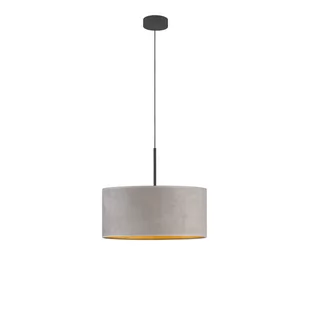 LYSNE Lampa wisząca z welurowym abażurem SINTRA VELUR fi 40 cm kolor szary ze złotym wnętrzem 14531V/8 kolor szary ze złotym wnętrzem - Lampy sufitowe - miniaturka - grafika 3