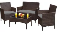 Meble ogrodowe - Zestaw mebli ogrodowych z technorattanu Magnolia brązowy - miniaturka - grafika 1