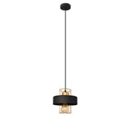 Lampy sufitowe - Żyrandol na lince VOLTA 1xE27/60W/230V czarny/złoty - miniaturka - grafika 1
