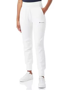 Spodnie sportowe damskie - Champion Legacy American Tech W-Stretch Poly-Cotton Interlock Rib Cuff spodnie dresowe damskie, Off White, M - grafika 1