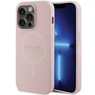 Guess GUHMP14XPSAHMCP iPhone 14 Pro Max 6,7" różowy/pink hardcase Saffiano MagSafe - Etui i futerały do telefonów - miniaturka - grafika 1