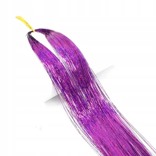 Przedłużki do włosów błyszczące pasemka kosmyki 93 cm Fiolet - Ozdoby do włosów - miniaturka - grafika 1