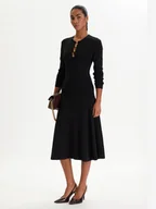 Sukienki - KARL LAGERFELD Sukienka dzianinowa B1W13003 Czarny Regular Fit - miniaturka - grafika 1