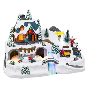 Miasteczko bożonarodzeniowe, scenka świąteczna z traktorem - Ozdoby bożonarodzeniowe - miniaturka - grafika 1