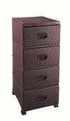 Komody - Komoda rattan 4 szufłady brąz ciemny - miniaturka - grafika 1