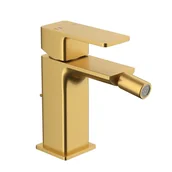 Baterie bidetowe - Bateria bidetowa złoto szczotkowane 13.8 cm Dust z korkiem KFA Armatura - miniaturka - grafika 1