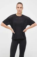 Koszulki sportowe damskie - Reebok t-shirt treningowy Perforated kolor czarny - miniaturka - grafika 1