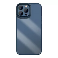 Etui i futerały do telefonów - Baseus Crystal Phone Case pancerne etui do iPhone 13 Pro Max z żelową ramką niebieski ARJT000803 - miniaturka - grafika 1