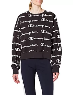 Champion Damska bluza z okrągłym dekoltem z logo Ac, Czarny, XL - Bluzy damskie - miniaturka - grafika 1